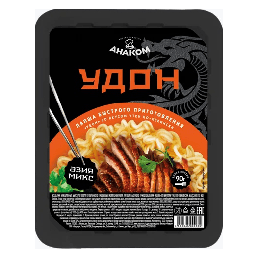 Лапша быстрого приготовления «Удон», со вкусом утки по-пекински