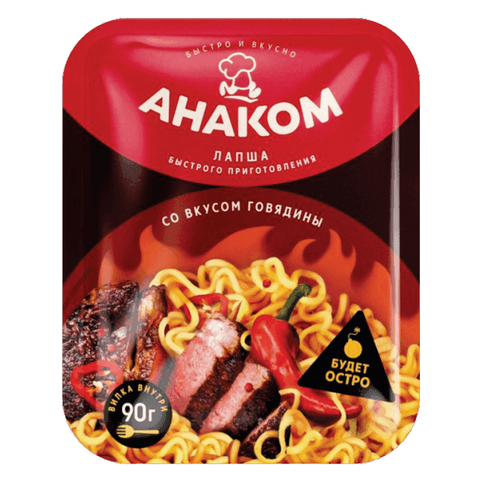 Лапша быстрого приготовления со вкусом острой говядины