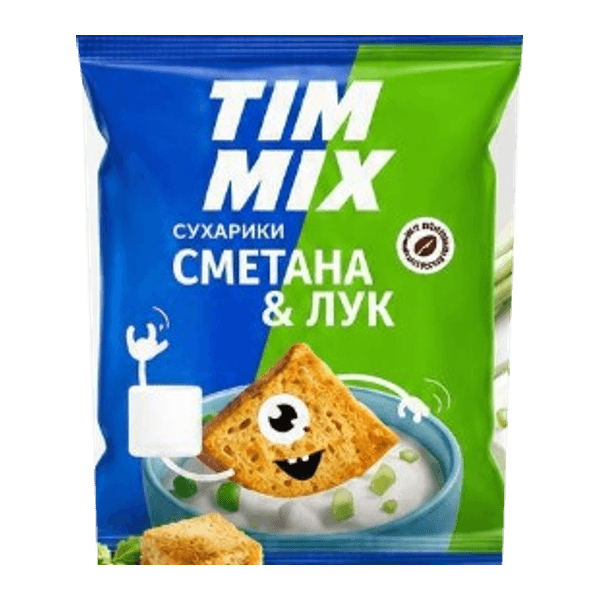 Сухарики TIM MIX со вкусом сметаны и лука